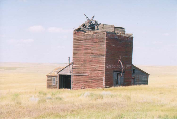 Grain Mill along the abandoned railroad tracks.