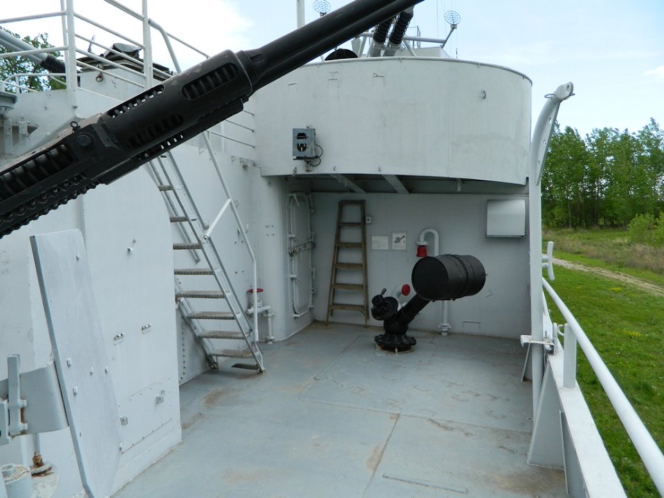 Main Deck Stern Depth Charge Projector (At low waterline).JPG